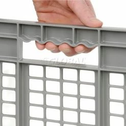 Global Industrial™ Mesh Straight Wall Container, 23-3/4"Lx15-3/4"Wx12-1/4"H, Gray - Pkg Qty 3 -Containers & Organizers Sales Store 662113 05