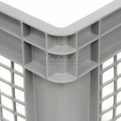 Global Industrial™ Mesh Straight Wall Container, 23-3/4"Lx15-3/4"Wx12-1/4"H, Gray - Pkg Qty 3 -Containers & Organizers Sales Store 662113 06