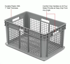 Global Industrial™ Mesh Straight Wall Container, 23-3/4"Lx15-3/4"Wx12-1/4"H, Gray - Pkg Qty 3 -Containers & Organizers Sales Store 662113 1wco