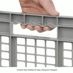 Global Industrial™ Mesh Straight Wall Container, 23-3/4"Lx15-3/4"Wx12-1/4"H, Gray - Pkg Qty 3 -Containers & Organizers Sales Store 662113 4wco