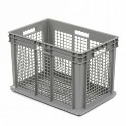 Global Industrial™ Mesh Straight Wall Container, 23-3/4"Lx15-3/4"Wx16-1/8"H, Gray - Pkg Qty 2