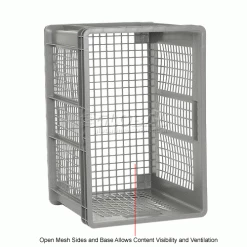 Global Industrial™ Mesh Straight Wall Container, 23-3/4"Lx15-3/4"Wx16-1/8"H, Gray - Pkg Qty 2 -Containers & Organizers Sales Store 662114 3wco