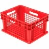 Global Industrial Mesh Straight Wall Container, Solid Base, 15-3/4"Lx11-3/4"Wx8-1/4"H, Red - Pkg Qty 12