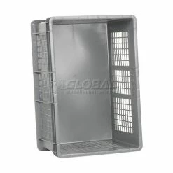 Global Industrial Mesh Straight Wall Container, Solid Base, 23-3/4"Lx15-3/4"Wx12-1/4"H, Gray - Pkg Qty 3 17 Global Industrial Mesh Straight Wall Container, Solid Base, 23-3/4"Lx15-3/4"Wx12-1/4"H, Gray - Pkg Qty 3 -Containers & Organizers Sales Store 662121 03