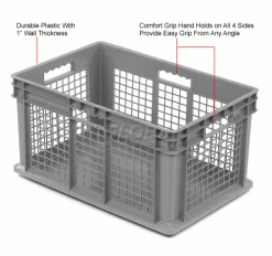 Global Industrial Mesh Straight Wall Container, Solid Base, 23-3/4"Lx15-3/4"Wx12-1/4"H, Gray - Pkg Qty 3 24 Global Industrial Mesh Straight Wall Container, Solid Base, 23-3/4"Lx15-3/4"Wx12-1/4"H, Gray - Pkg Qty 3 -Containers & Organizers Sales Store 662121 1wco