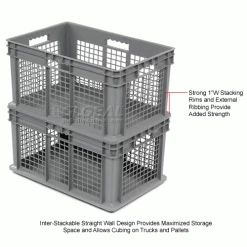 Global Industrial Mesh Straight Wall Container, Solid Base, 23-3/4"Lx15-3/4"Wx12-1/4"H, Gray - Pkg Qty 3 25 Global Industrial Mesh Straight Wall Container, Solid Base, 23-3/4"Lx15-3/4"Wx12-1/4"H, Gray - Pkg Qty 3 -Containers & Organizers Sales Store 662121 2wco