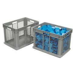 Global Industrial Mesh Straight Wall Container, Solid Base, 23-3/4"Lx 15-3/4"x16-1/8"H, Gray - Pkg Qty 2 20 Global Industrial Mesh Straight Wall Container, Solid Base, 23-3/4"Lx 15-3/4"x16-1/8"H, Gray - Pkg Qty 2 -Containers & Organizers Sales Store 662122 04