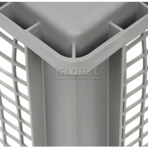 Global Industrial Mesh Straight Wall Container, Solid Base, 23-3/4"Lx 15-3/4"x16-1/8"H, Gray - Pkg Qty 2 7 Global Industrial Mesh Straight Wall Container, Solid Base, 23-3/4"Lx 15-3/4"x16-1/8"H, Gray - Pkg Qty 2 - Image 7