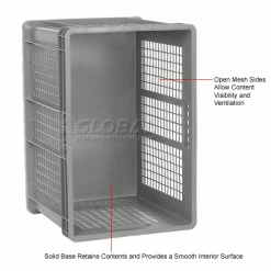 Global Industrial Mesh Straight Wall Container, Solid Base, 23-3/4"Lx 15-3/4"x16-1/8"H, Gray - Pkg Qty 2 26 Global Industrial Mesh Straight Wall Container, Solid Base, 23-3/4"Lx 15-3/4"x16-1/8"H, Gray - Pkg Qty 2 -Containers & Organizers Sales Store 662122 3wco