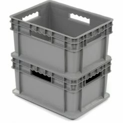 Global Industrial Solid Straight Wall Container, 15-3/4"Lx11-3/4"Wx8-1/4"H, Gray - Pkg Qty 12 -Containers & Organizers Sales Store 662123
