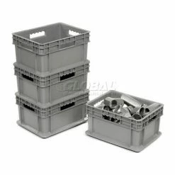 Global Industrial Solid Straight Wall Container, 15-3/4"Lx11-3/4"Wx8-1/4"H, Gray - Pkg Qty 12 -Containers & Organizers Sales Store 662123 04