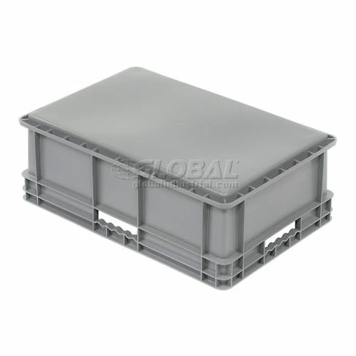 Global Industrial Solid Straight Wall Container, 23-3/4"Lx15-3/4"Wx8-1/4"H, Gray - Pkg Qty 4 2 Global Industrial Solid Straight Wall Container, 23-3/4"Lx15-3/4"Wx8-1/4"H, Gray - Pkg Qty 4 - Image 2