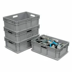 Global Industrial Solid Straight Wall Container, 23-3/4"Lx15-3/4"Wx8-1/4"H, Gray - Pkg Qty 4 20 Global Industrial Solid Straight Wall Container, 23-3/4"Lx15-3/4"Wx8-1/4"H, Gray - Pkg Qty 4 -Containers & Organizers Sales Store 662124 04