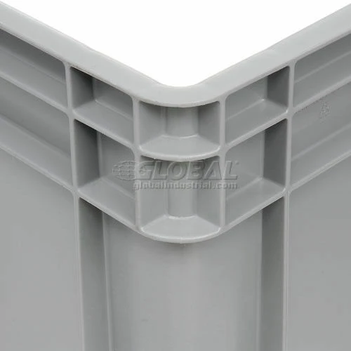 Global Industrial Solid Straight Wall Container, 23-3/4"Lx15-3/4"Wx8-1/4"H, Gray - Pkg Qty 4 8 Global Industrial Solid Straight Wall Container, 23-3/4"Lx15-3/4"Wx8-1/4"H, Gray - Pkg Qty 4 - Image 8