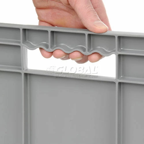 Global Industrial Solid Straight Wall Container, 23-3/4"Lx15-3/4"Wx8-1/4"H, Gray - Pkg Qty 4 9 Global Industrial Solid Straight Wall Container, 23-3/4"Lx15-3/4"Wx8-1/4"H, Gray - Pkg Qty 4 - Image 9