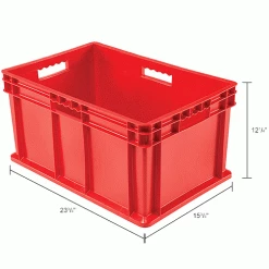 Global Industrial Solid Straight Wall Container, 23-3/4"Lx15-3/4"Wx12-1/4"H, Red - Pkg Qty 3 13 Global Industrial Solid Straight Wall Container, 23-3/4"Lx15-3/4"Wx12-1/4"H, Red - Pkg Qty 3 -Containers & Organizers Sales Store 662125RDIN dim