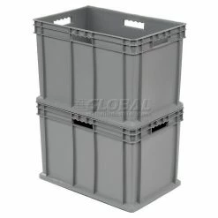 Global Industrial™ Solid Straight Wall Container, 23-3/4"Lx15-3/4"Wx16-1/8"H, Gray - Pkg Qty 2 -Containers & Organizers Sales Store 662126 01