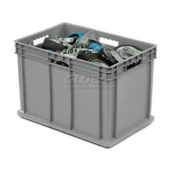 Global Industrial™ Solid Straight Wall Container, 23-3/4"Lx15-3/4"Wx16-1/8"H, Gray - Pkg Qty 2 -Containers & Organizers Sales Store 662126 02