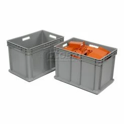 Global Industrial™ Solid Straight Wall Container, 23-3/4"Lx15-3/4"Wx16-1/8"H, Gray - Pkg Qty 2 -Containers & Organizers Sales Store 662126 05