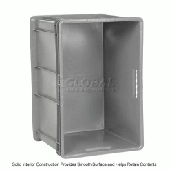 Global Industrial™ Solid Straight Wall Container, 23-3/4"Lx15-3/4"Wx16-1/8"H, Gray - Pkg Qty 2 -Containers & Organizers Sales Store 662126 3wco