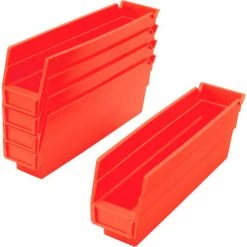 Akro-Mils Plastic Nesting Storage Shelf Bin 30110 - 2-3/4"W x 11-5/8"D x 4"H Red - Pkg Qty 24 -Containers & Organizers Sales Store 752355RD 02