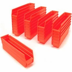 Akro-Mils Plastic Nesting Storage Shelf Bin 30110 - 2-3/4"W x 11-5/8"D x 4"H Red - Pkg Qty 24 -Containers & Organizers Sales Store 752355RD 03