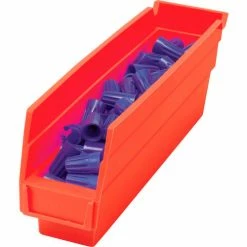 Akro-Mils Plastic Nesting Storage Shelf Bin 30110 - 2-3/4"W x 11-5/8"D x 4"H Red - Pkg Qty 24 -Containers & Organizers Sales Store 752355RD 06
