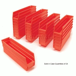 Akro-Mils Plastic Nesting Storage Shelf Bin 30110 - 2-3/4"W x 11-5/8"D x 4"H Red - Pkg Qty 24 -Containers & Organizers Sales Store 752355RD 3wco