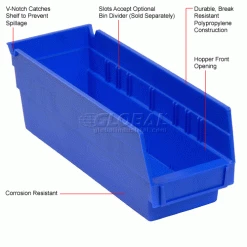 Akro-Mils Plastic Nesting Storage Shelf Bin 30124 - 4-1/8"W x 23-5/8"D x 4"H Blue - Pkg Qty 12 32 Akro-Mils Plastic Nesting Storage Shelf Bin 30124 - 4-1/8"W x 23-5/8"D x 4"H Blue - Pkg Qty 12 -Containers & Organizers Sales Store 752356BL 1wco