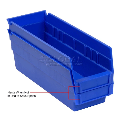 Akro-Mils Plastic Nesting Storage Shelf Bin 30124 - 4-1/8"W x 23-5/8"D x 4"H Blue - Pkg Qty 12 17 Akro-Mils Plastic Nesting Storage Shelf Bin 30124 - 4-1/8"W x 23-5/8"D x 4"H Blue - Pkg Qty 12 - Image 17