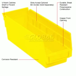 Akro-Mils Plastic Nesting Storage Shelf Bin 30120 - 4-1/8"W x 11-5/8"D x 4"H Yellow - Pkg Qty 24 32 Akro-Mils Plastic Nesting Storage Shelf Bin 30120 - 4-1/8"W x 11-5/8"D x 4"H Yellow - Pkg Qty 24 -Containers & Organizers Sales Store 752356YL 1wco