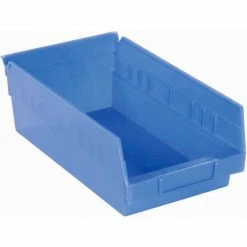 Akro-Mils Plastic Nesting Storage Shelf Bin 30130 - 6-5/8"W x 11-5/8"D x 4"H Blue - Pkg Qty 12