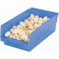 Akro-Mils Plastic Nesting Storage Shelf Bin 30130 - 6-5/8"W x 11-5/8"D x 4"H Blue - Pkg Qty 12 -Containers & Organizers Sales Store 752359BL 03
