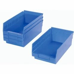 Akro-Mils Plastic Nesting Storage Shelf Bin 30130 - 6-5/8"W x 11-5/8"D x 4"H Blue - Pkg Qty 12 -Containers & Organizers Sales Store 752359BL 12