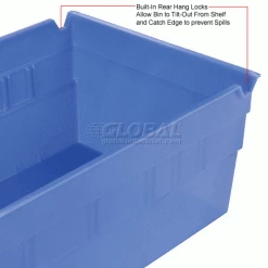 Akro-Mils Plastic Nesting Storage Shelf Bin 30130 - 6-5/8"W x 11-5/8"D x 4"H Blue - Pkg Qty 12 -Containers & Organizers Sales Store 752359BL 4wco