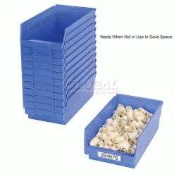 Akro-Mils Plastic Nesting Storage Shelf Bin 30130 - 6-5/8"W x 11-5/8"D x 4"H Blue - Pkg Qty 12 -Containers & Organizers Sales Store 752359BL 5wco