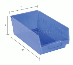 Akro-Mils Plastic Nesting Storage Shelf Bin 30130 - 6-5/8"W x 11-5/8"D x 4"H Blue - Pkg Qty 12 -Containers & Organizers Sales Store 752359BL dim