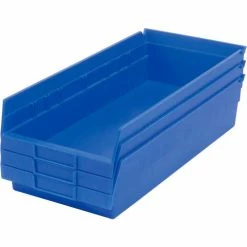 Akro-Mils Plastic Nesting Storage Shelf Bin 30158 - 8-3/8"W x 17-7/8"D x 4"H Blue - Pkg Qty 12 -Containers & Organizers Sales Store 752363BL 04