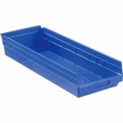 Akro-Mils Plastic Nesting Storage Shelf Bin 30184 - 8-3/8"W x 23-5/8"D x 4"H Blue - Pkg Qty 6 -Containers & Organizers Sales Store 752364BL 02