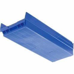Akro-Mils Plastic Nesting Storage Shelf Bin 30184 - 8-3/8"W x 23-5/8"D x 4"H Blue - Pkg Qty 6 -Containers & Organizers Sales Store 752364BL 05