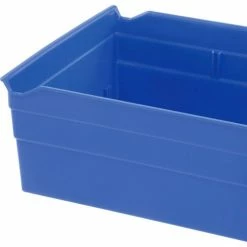 Akro-Mils Plastic Nesting Storage Shelf Bin 30184 - 8-3/8"W x 23-5/8"D x 4"H Blue - Pkg Qty 6 -Containers & Organizers Sales Store 752364BL 07