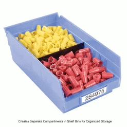 Akro-Mils Shelf Bin Divider 40170 For 11"W x 4"H Shelf Bins, Black, Price pack of 24 -Containers & Organizers Sales Store 752371 3wco 3