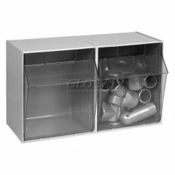 Quantum Storage Systems Quantum Tip Out Storage Bin QTB302 - 2 Compartments Gray