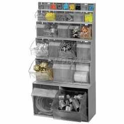Quantum Storage Systems Quantum Tip Out Storage Bin QTB303 - 3 Compartments Gray -Containers & Organizers Sales Store 752384GY Group3 1