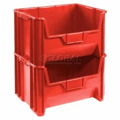 Global Industrial™ Plastic Hopper Bin, 19-7/8"W x 15-1/4"D x 12-7/16"H, Red - Pkg Qty 3 -Containers & Organizers Sales Store 752397RD 02