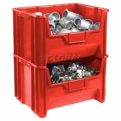 Global Industrial™ Plastic Hopper Bin, 19-7/8"W x 15-1/4"D x 12-7/16"H, Red - Pkg Qty 3 -Containers & Organizers Sales Store 752397RD 03