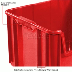 Global Industrial™ Plastic Hopper Bin, 19-7/8"W x 15-1/4"D x 12-7/16"H, Red - Pkg Qty 3 -Containers & Organizers Sales Store 752397RD 4wco