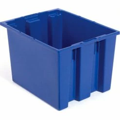 Akro-Mils Nest & Stack Tote 35195 - 19-1/2"L x 15-1/2"W x 13"H, Blue - Pkg Qty 6
