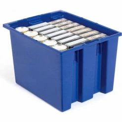 Akro-Mils Nest & Stack Tote 35195 - 19-1/2"L x 15-1/2"W x 13"H, Blue - Pkg Qty 6 -Containers & Organizers Sales Store 752430BL 03