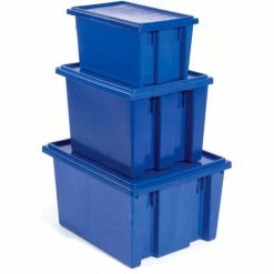 Akro-Mils Nest & Stack Tote 35195 - 19-1/2"L x 15-1/2"W x 13"H, Blue - Pkg Qty 6 -Containers & Organizers Sales Store 752430BL 16